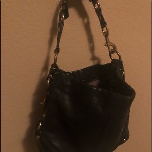 Black Leather Coach Shoulder Bag